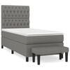 vidaXL Boxspring met matras stof donkergrijs 100x200 cm