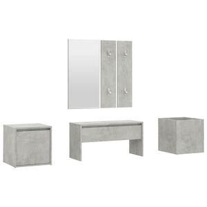 vidaXL Garderobe set bewerkt hout betongrijs