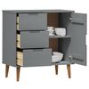 vidaXL Dressoir MOLDE 76,5x40x80 cm massief grenenhout grijs