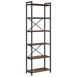 vidaXL Boekenkast 60 x 30 x 189,5 cm Bewerkt hout Gerookt eiken