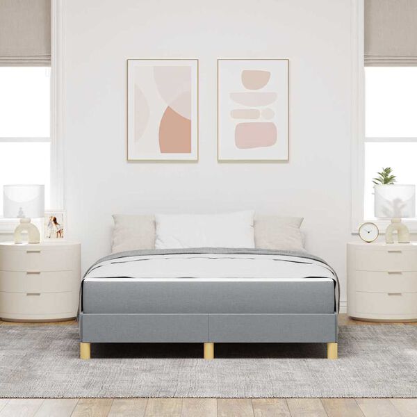 vidaXL Boxspringbed met matras Lichtgrijs 140 x 190 cm Stof