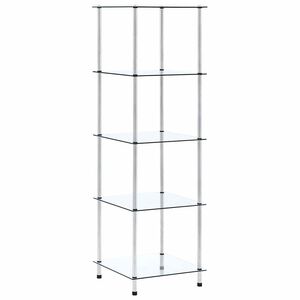 vidaXL Kastje 5-laags 40x40x130 cm gehard glas transparant