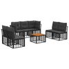 vidaXL Buiten bankenset 8 pcs Zwart en Donkergrijs Polyester