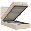 vidaXL Ottoman Bed met Matrassen en LED Cr&egrave;mekleurig 90 x 190 cm Stof