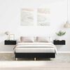 vidaXL Bedframe Zwart Eiken 193 x 143 x 25 cm Bewerkt hout
