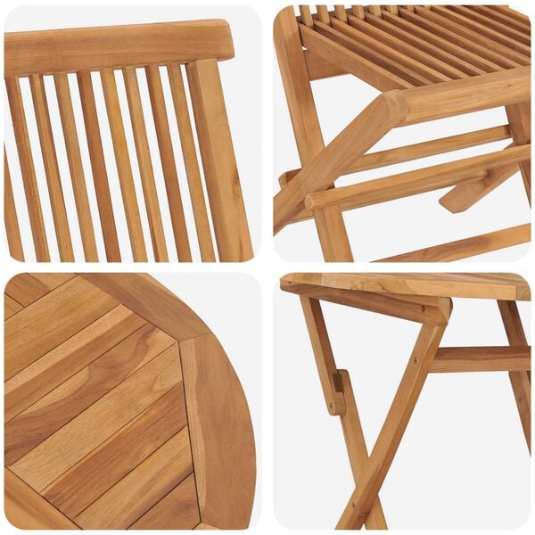 vidaXL Tuin eettafelset 3 pcs Bruin Massief Acaciahout