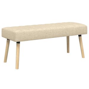 vidaXL Kanaal-geplooide bank Cr&egrave;mekleurig 110 x 40 x 46 cm Stof