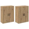 vidaXL Wandkast 2 st Artisan Eiken 69,5 x 34 x 90 cm Bewerkt hout