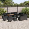 vidaXL Tuinbankenset 14 pcs Zwart poly rattan