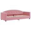 vidaXL Slaapbank onderschuifbed en matrassen 80x200 cm fluweel roze