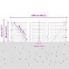 vidaXL Hek met Paal Grijs 0,4 x 25 m Staal en PVC