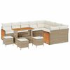vidaXL Tuinbankenset 14 st 10-Aantal zitplaatsen Beige en Cr&egrave;me