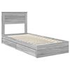 vidaXL Opslag bed met hoofdeinde Grijs Sonoma 75 x 190 cm Bewerkt hout