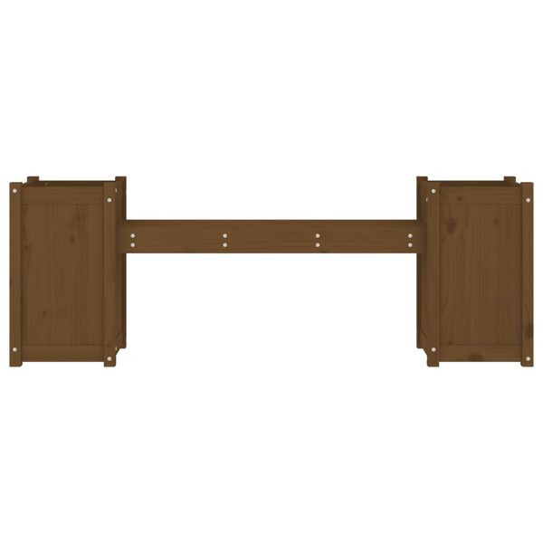 vidaXL Bankje met plantenbakken 180x36x63 cm grenenhout honingbruin