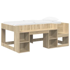 vidaXL Jeugd bedframe met opbergruimte Sonoma Eiken 80 x 160 cm