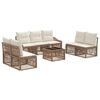 vidaXL Tuinbankenset 8 pcs Beige poly rattan