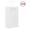 vidaXL Papieren zakken 250 st met hengsels 21x11x36 cm wit
