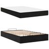 vidaXL Bedframe met matras met matras 2 pcs Zwart Fluweel