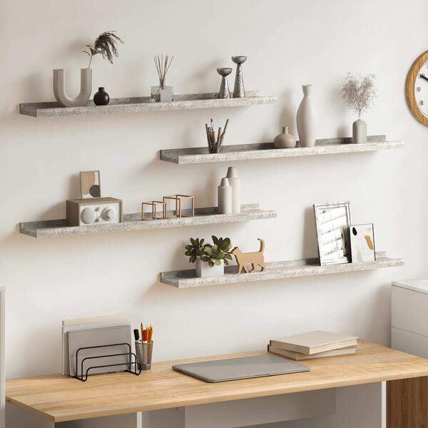 vidaXL Wandschappen 4 st 80x9x3 cm betongrijs