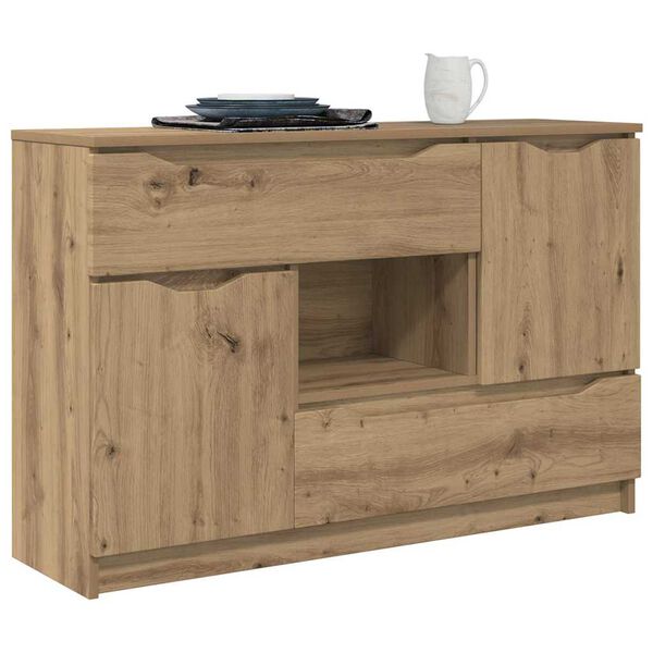 vidaXL Dressoir met lade Artisan Eiken 100 x 30 x 65,6 Bewerkt hout