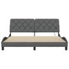 vidaXL Bedframe met LED zonder matras 180x200 cm stof donkergrijs