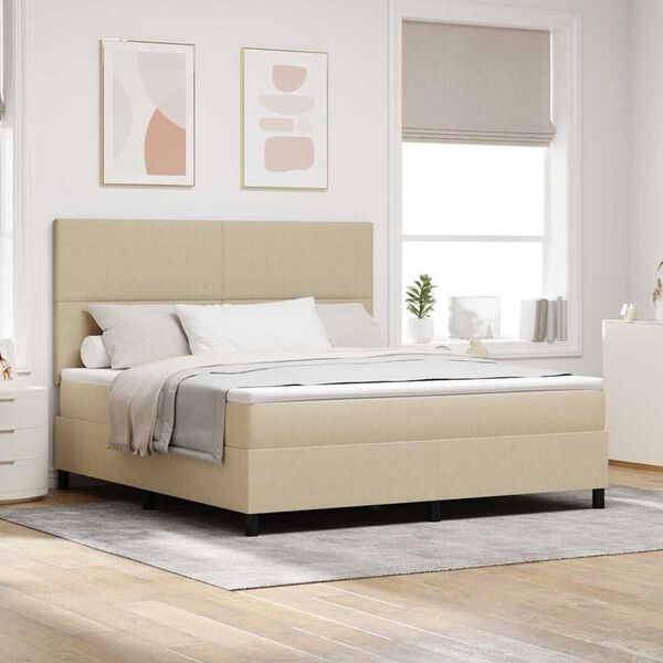 vidaXL Boxspring bed Lichtgrijs en wit. 203 x 180 x 128 cm