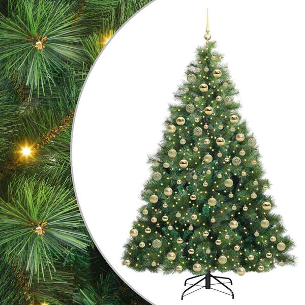 vidaXL Kunstkerstboom met 300 LED met standaard Groen 180 cm PE en PVC