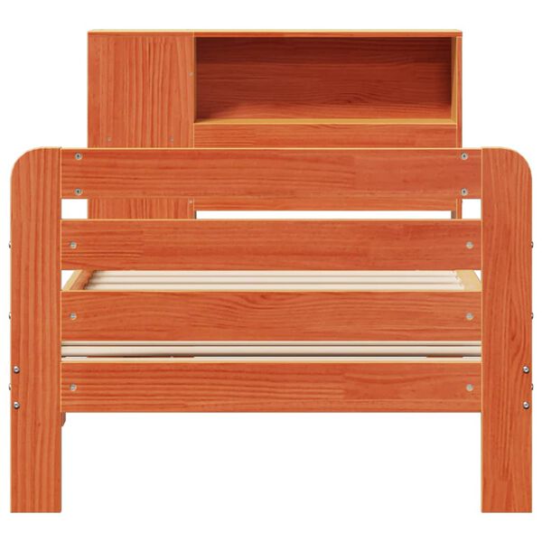 vidaXL Bedframe zonder matras massief grenenhout wasbruin 75x190 cm