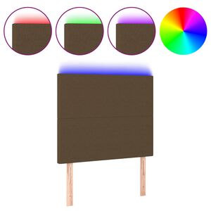 vidaXL Hoofdbord LED 90x5x118/128 cm stof donkerbruin