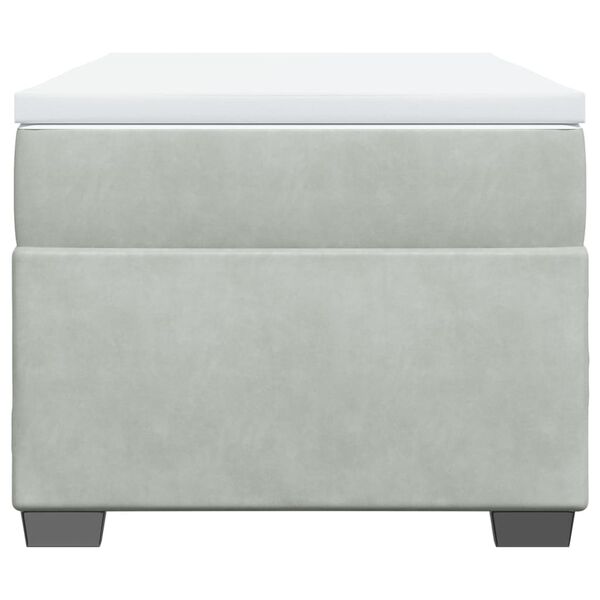 vidaXL Boxspring met matras fluweel lichtgrijs 100x200 cm