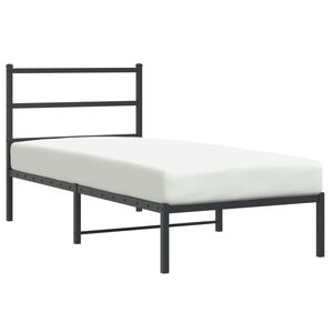 vidaXL Bedframe met hoofdbord metaal zwart 90x190 cm
