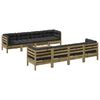 vidaXL 9-delige Loungeset met kussens ge&iuml;mpregneerd grenenhout