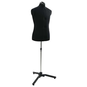 vidaXL Verstelbare Kleedvorm Man Zwart 37,5-45,5 inch Stof