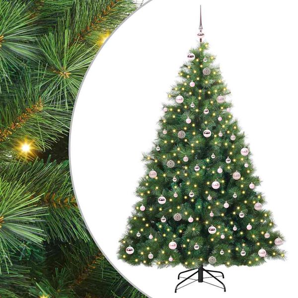 vidaXL Kunstkerstboom met 300 LED met standaard Groen 240 cm PE en PVC