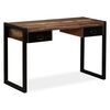 vidaXL Bureau met 2 lades 120x50x76 cm massief gerecycled hout