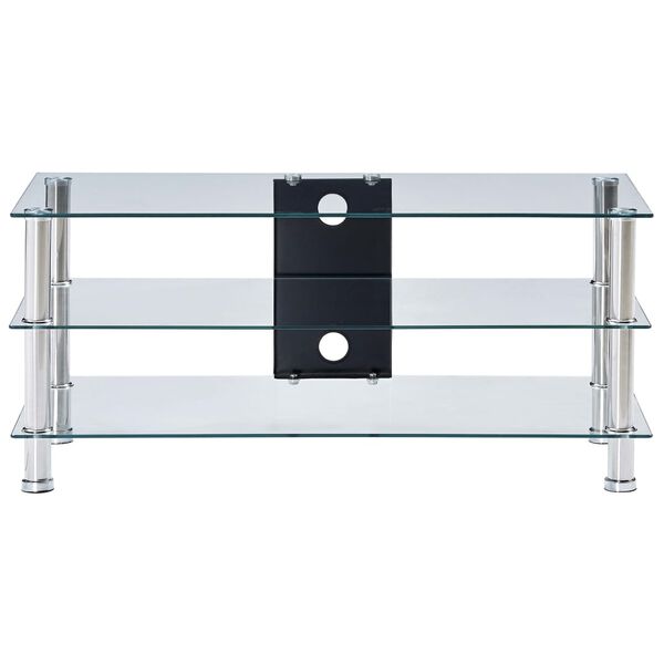 vidaXL Tv-meubel 90x40x40 cm gehard glas transparant