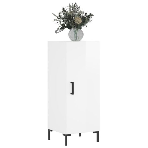 vidaXL Dressoir 34,5x34x90 cm bewerkt hout hoogglans wit