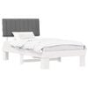 vidaXL Bedframe met Gevoerd Hoofdgedeelte Lichtgrijs 100 x 200 cm