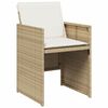 vidaXL 5-delige Tuinset met kussens poly rattan beige