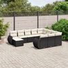 vidaXL 11-delige Loungeset met kussens poly rattan zwart