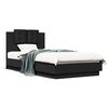 vidaXL Bedframe met hoofdbord en LED-verlichting zwart 75x190 cm
