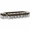 vidaXL 17-delige Tuinset met kussens poly rattan bruin