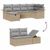 vidaXL Tuin Sofa Set met kussen 6 pcs Beige en Licht Grijs poly rattan