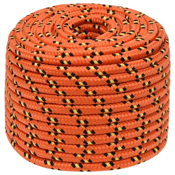 vidaXL Boottouw 12 mm 25 m polypropyleen oranje