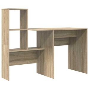 vidaXL Bureau Sonoma Eiken Bewerkt hout 131,5 x 50 x 106,5 cm