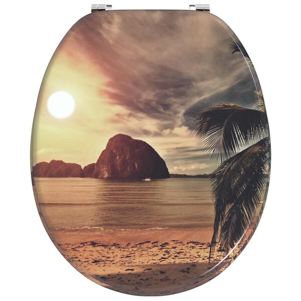 vidaXL Toiletbril Oranje 44 x 38 cm MDF-plaat