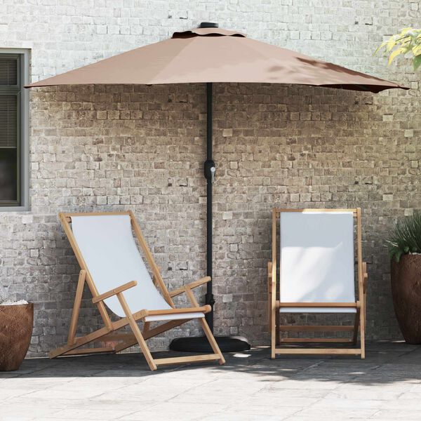 vidaXL Tuinparasol Taupe 294 x 150 x 224 cm Polyester en staal