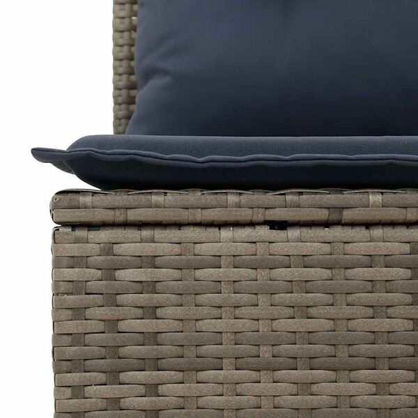 vidaXL 10-delige Loungeset met kussens poly rattan grijs