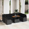 vidaXL Tuin Sofa Set 10 pcs Zwart Poly rattan en gepoedercoat staal