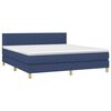 vidaXL Boxspring met matras en LED stof blauw 160x200 cm